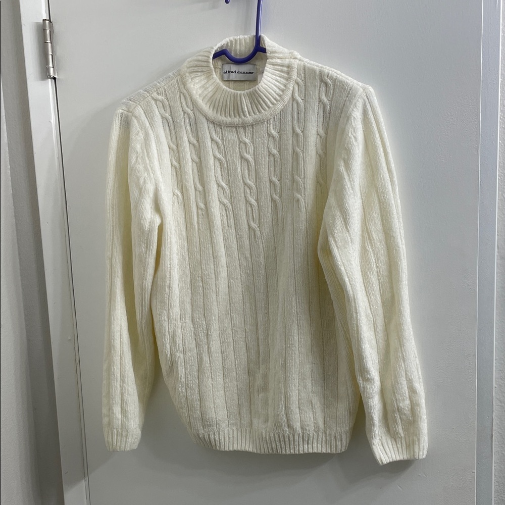 Alfred Dunner Cream Cable Knit Sweater